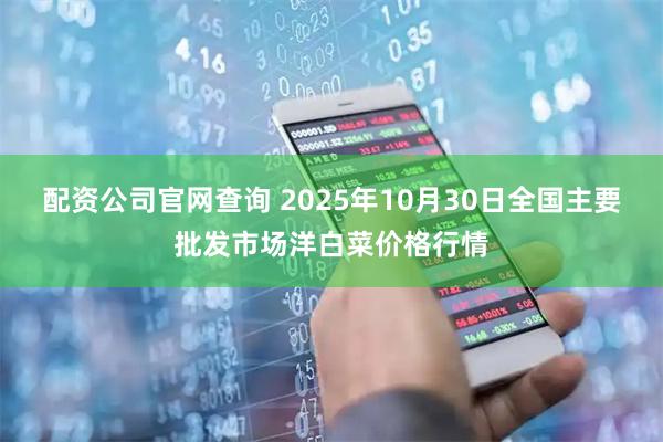 配资公司官网查询 2025年10月30日全国主要批发市场洋白菜价格行情